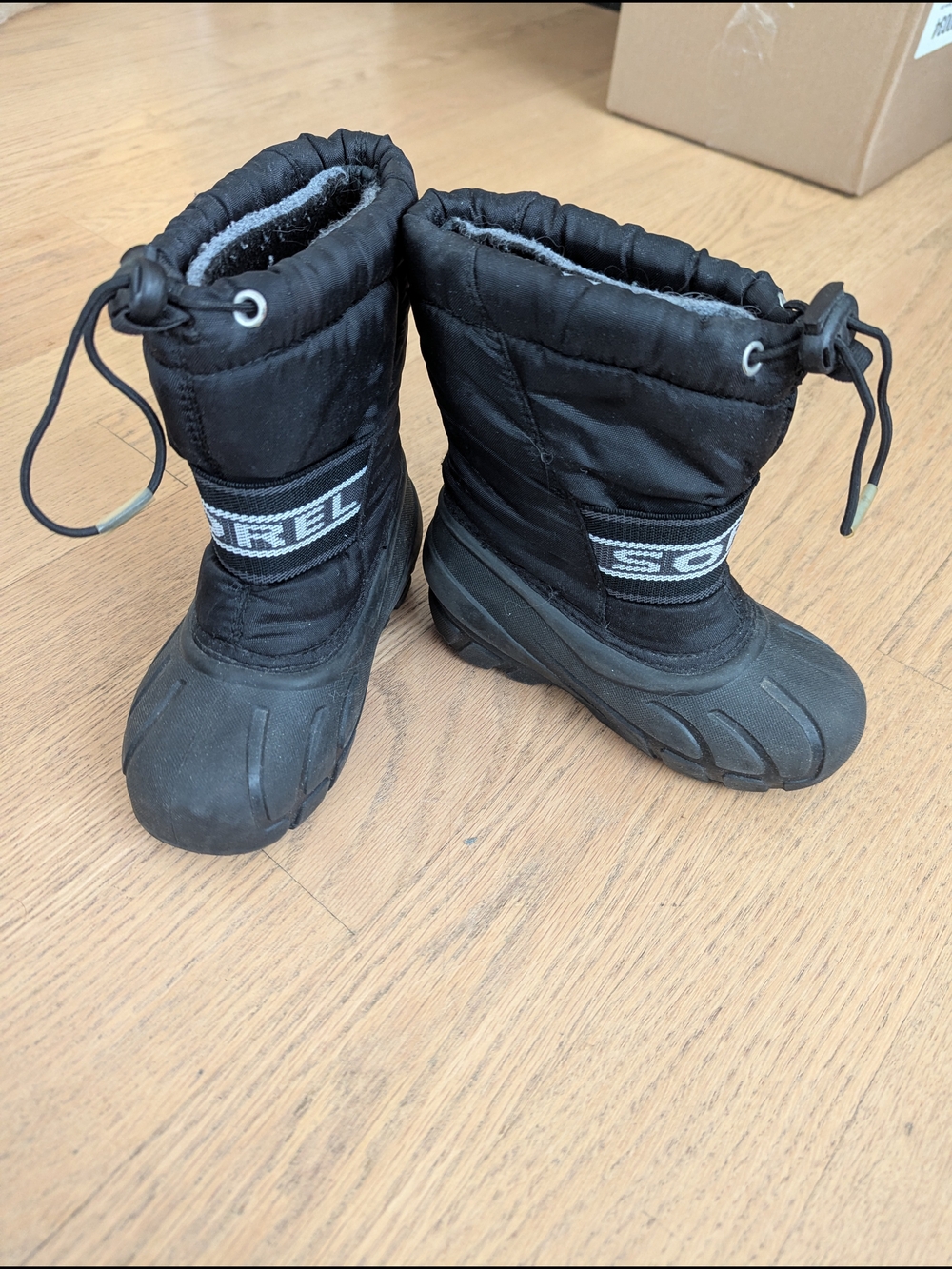 Sorel Kids Black Waterproof Winter Boots with Toggle Top
